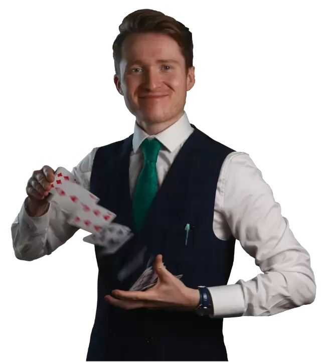 Magician in Hampshire springing cards